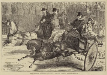 Corresponsales de prensa corriendo desde Sandringham